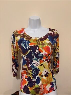 Joseph A. Multicolor Floral Button-Down Top in PS